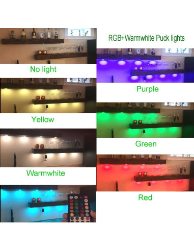 Kit de Iluminación LED AIBOO 6 Luces Puck RGBWW 18W