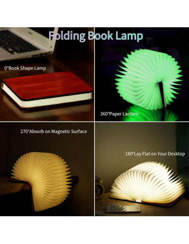 Lámpara de Libro Plegable Vergissm LED 5 Colores 14.48x21.84cm