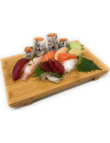 Conjunto de 2 Platos de Sushi de Bambú TJ Global 20.8x11.9cm