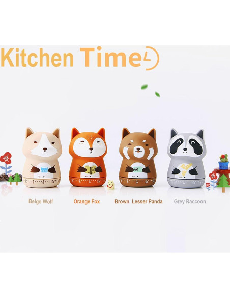 Temporizador de Cocina Mecánico WEUPTOK Zorro 60 Minutos