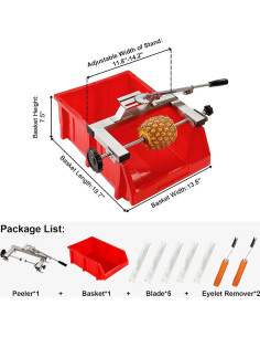 Peladora de Piña Manual AMSXNOO Acero Inoxidable 4.3 kg 2