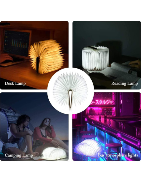 Lámpara de Libro Plegable Vergissm LED 5 Colores 14.48x21.84cm