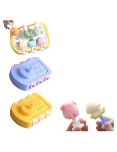 Molde de Helado de Silicona AsggBah Barco 6 Piezas Amarillo