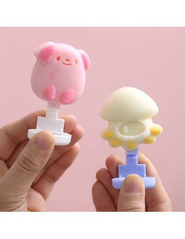 Molde de Helado de Silicona AsggBah Barco 6 Piezas Amarillo