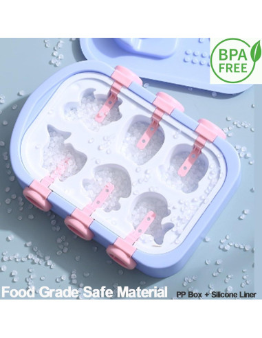 Molde de Helado de Silicona AsggBah Barco 6 Piezas Amarillo