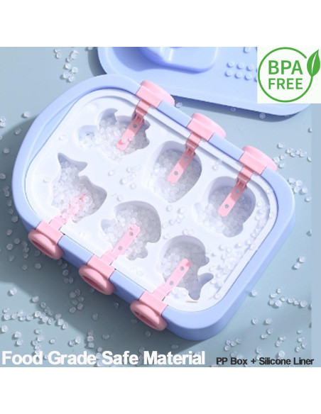 Molde de Helado de Silicona AsggBah Barco 6 Piezas Amarillo