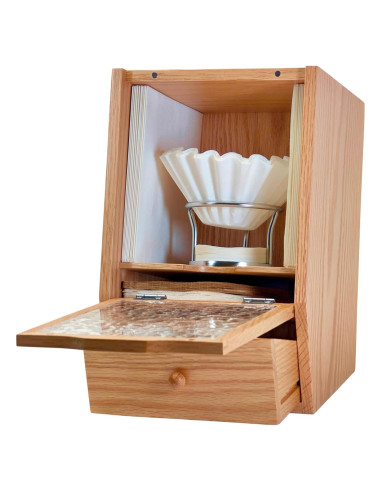 Soporte de Filtros de Café Nookery de Madera de Roble 17.8x14.7x29.2cm