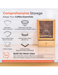 Soporte de Filtros de Café Nookery de Madera de Roble 17.8x14.7x29.2cm 2