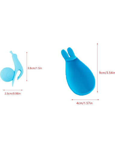 Soporte de Bolsa de Té Silicona UtySty 7 Piezas Caracol y Conejo