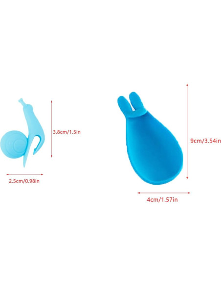 Soporte de Bolsa de Té Silicona UtySty 7 Piezas Caracol y Conejo