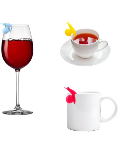 Soporte de Bolsa de Té Silicona UtySty 7 Piezas Caracol y Conejo