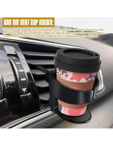 Soporte para Taza de Auto PACLVIO Ajustable para Ventilación