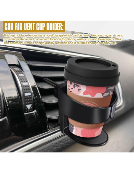 Soporte para Taza de Auto PACLVIO Ajustable para Ventilación