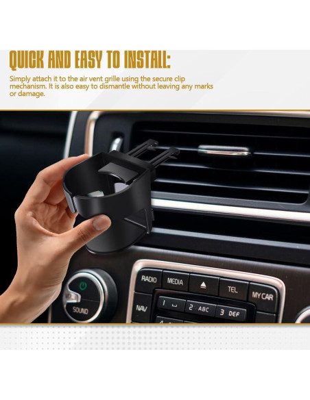 Soporte para Taza de Auto PACLVIO Ajustable para Ventilación