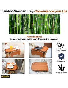 Mesa de bandeja para brazo de sofá Yellowknife - Madera de bambú 2