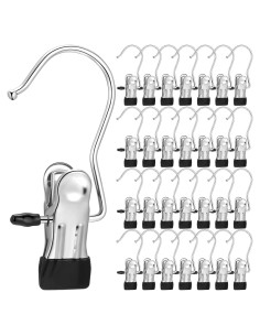 150 Ganchos de Acero Inoxidable para Ropa Yinder - Negro