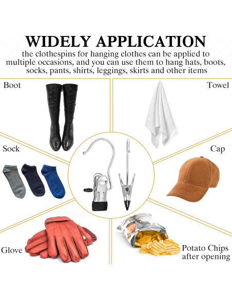 150 Ganchos de Acero Inoxidable para Ropa Yinder - Negro