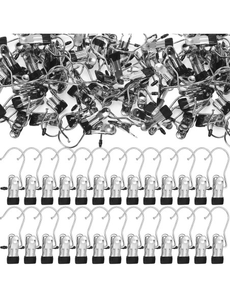 150 Ganchos de Acero Inoxidable para Ropa Yinder - Negro