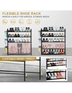 Estante para Zapatos Housen Solutions Negro 5 Niveles 20-25 Pares 2