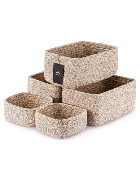 Juego de 5 cestas de almacenamiento VIRETH HAUS - 2 tamaños