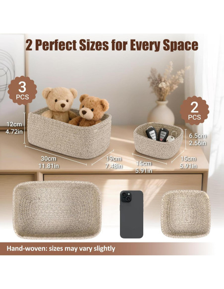 Juego de 5 cestas de almacenamiento VIRETH HAUS - 2 tamaños