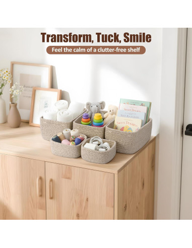 Juego de 5 cestas de almacenamiento VIRETH HAUS - 2 tamaños