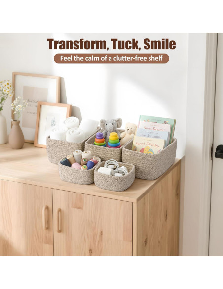 Juego de 5 cestas de almacenamiento VIRETH HAUS - 2 tamaños