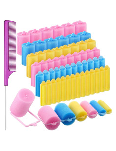 Rulos de Espuma Syhood 56 Pcs 6 Tamaños para Cabello