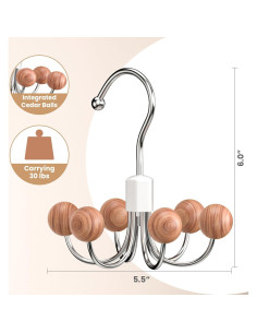 Perchas Giratorias OHIYO 2-Pack con 6 Bolas de Cedro 2
