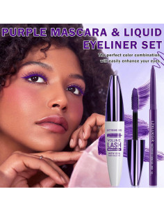 Conjunto Máscara y Delineador Púrpura LZXLUKGIR 5D Impermeable 2