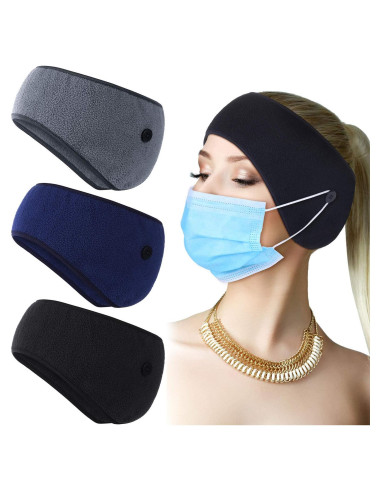 Calentadores de Oídos de Forro Polar Geyoga 3 Pcs Invierno
