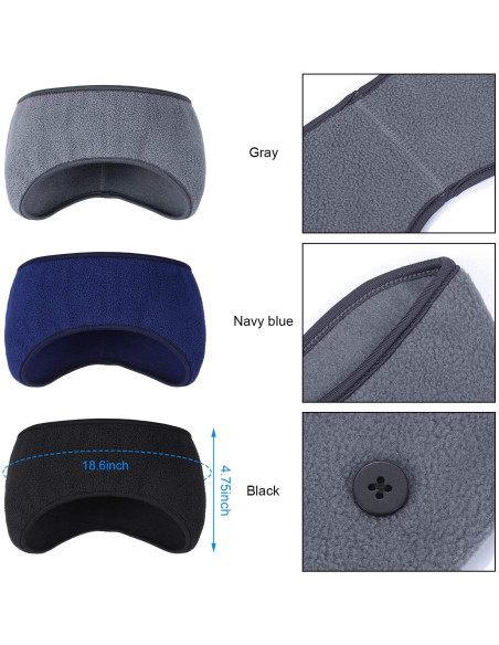 Calentadores de Oídos de Forro Polar Geyoga 3 Pcs Invierno