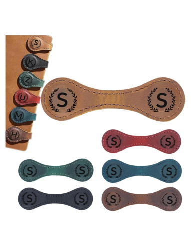 Marcador Magnético de Piel Sintética XMADZ 10x3 cm Marrón Claro