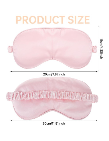 Máscara para dormir Molain 2 Piezas Seda Rosa Ajustable