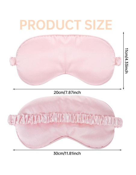 Máscara para dormir Molain 2 Piezas Seda Rosa Ajustable