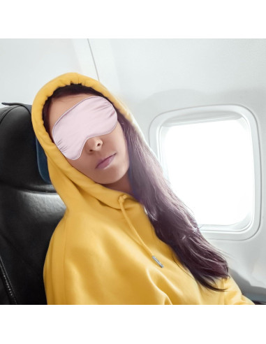 Máscara para dormir Molain 2 Piezas Seda Rosa Ajustable
