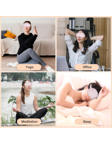 Máscara para dormir Molain 2 Piezas Seda Rosa Ajustable