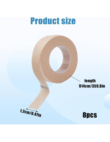 Cinta Micro Pore Nouiseuns - 8 Rollos 1.25 cm x 9.14 m