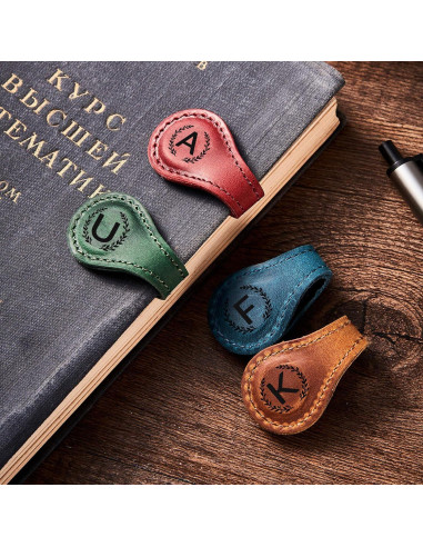 Marcador Magnético de Piel Sintética XMADZ 10x3 cm Marrón Claro