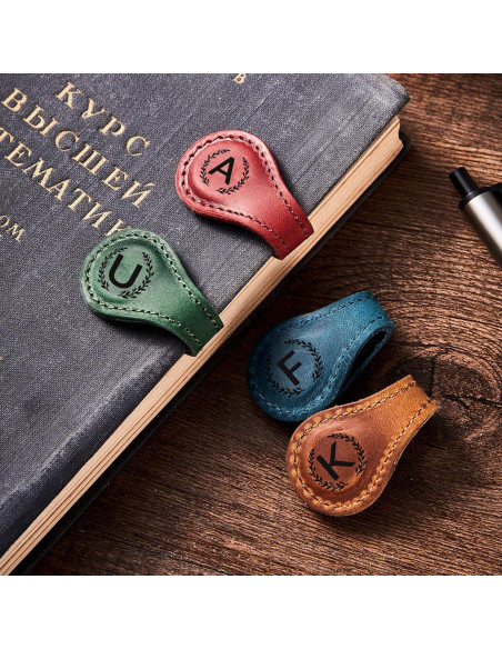 Marcador Magnético de Piel Sintética XMADZ 10x3 cm Marrón Claro