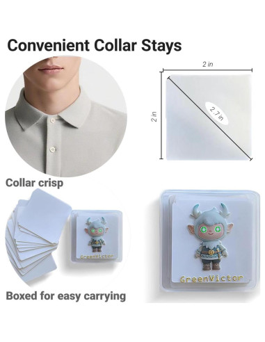 Soportes de Cuello Transparentes Green Victor - 60 Piezas PVC