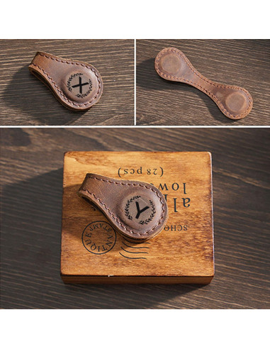 Marcador Magnético de Piel Sintética XMADZ 10x3 cm Marrón Claro