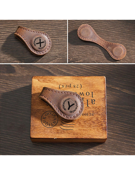 Marcador Magnético de Piel Sintética XMADZ 10x3 cm Marrón Claro