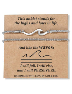 Tobilleras de Acero Inoxidable SAM & LORI Plateadas Ajustables