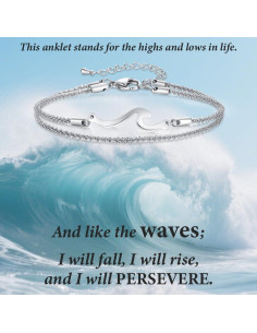 Tobilleras de Acero Inoxidable SAM & LORI Plateadas Ajustables 2