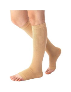 Calcetines de compresión sin dedos para mujer 15-20 mmHg 3 pares 2