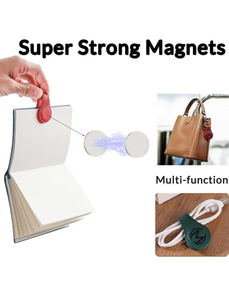Marcador Magnético de Piel Sintética XMADZ 10x3 cm Marrón Claro