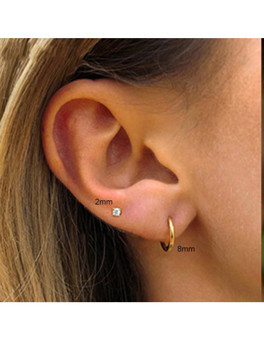 6 Aros Nasales 316L Acero Quirúrgico Oro 8mm para Mujeres