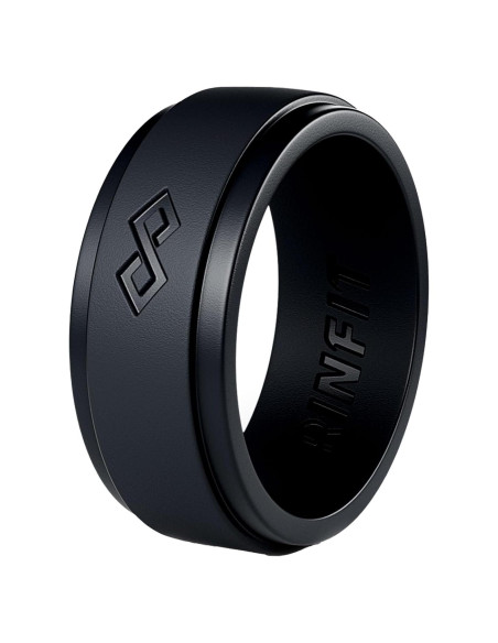 Anillo de Silicona Rinfit para Hombres 9mm Negro - Boda