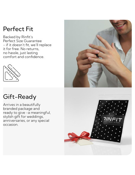 Anillo de Silicona Rinfit para Hombres 9mm Negro - Boda